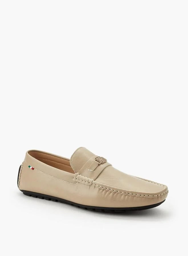Renzo Ruganni Men Logo Accent Slip-On Loafers