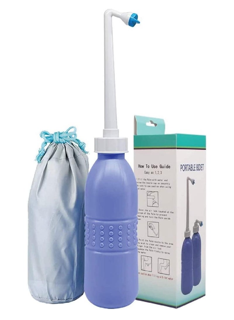 Bidet Breeze زجاجة شطاف بيديت محمولة كبيرة 650 مل، مقعد رذاذ يدوي للسفر، ماء أزرق - Image 2