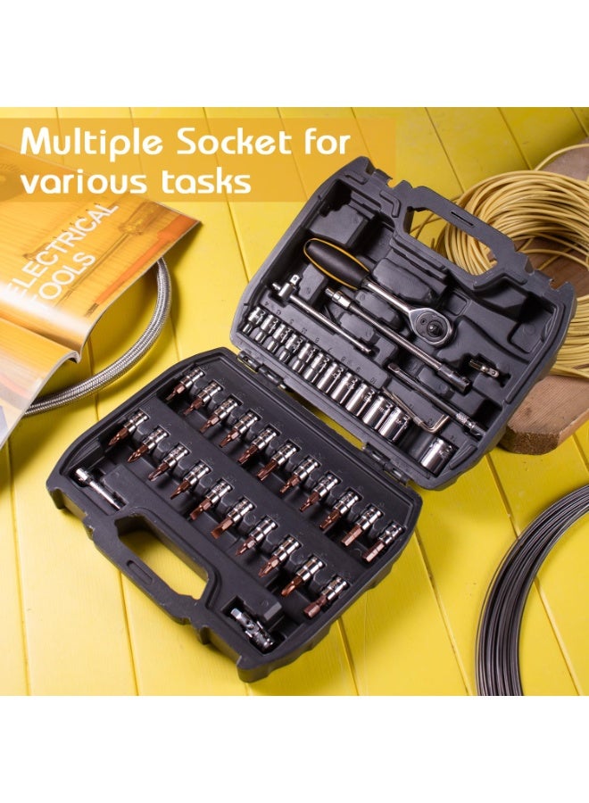 Deli 46-Piece Socket Set - Professional Grade Socket Wrench Set with Case for Automotive & DIY Repairs - Image 5
