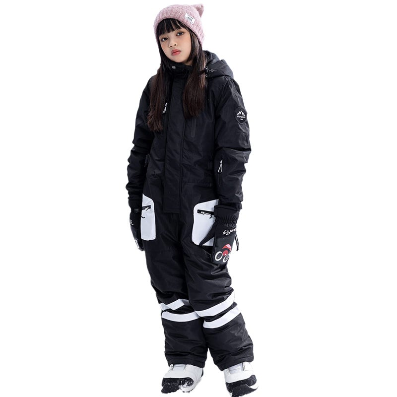 HOTIAN Boys/Girls One Piece Ski Suits Overalls Jumpsuit Windproof Waterproof Snowboarding Snow Suit for Kids Winter Outdoor - Image 1