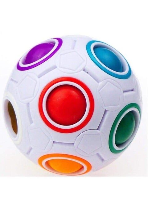 Generic Childrens 3D Intelligence Games Magic Rainbow Puzzle Ball Football Style Fidget, One Size