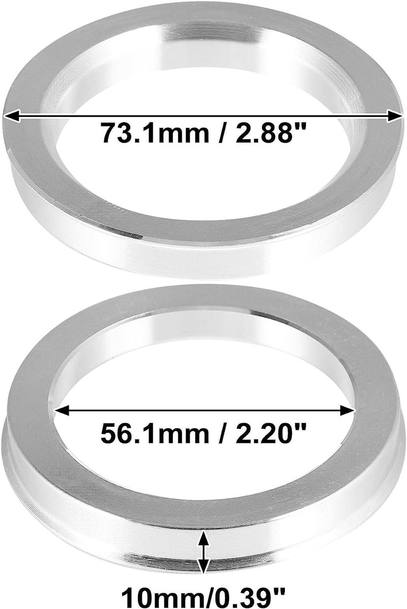 MACHSWON 4pcs 73.1 to 56.1 mm Aluminium Alloy Car Hub Centric Rings Wheel Bore Spacer - Image 2