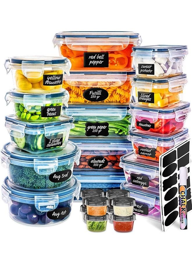 Arabest - 24-Piece Food Storage Container Set with, Plastic Leak-Proof BPA-Free Containers for Kitchen Organization, Meal Prep, Lunch Containers (Includes Labels & Pen) - Image 1