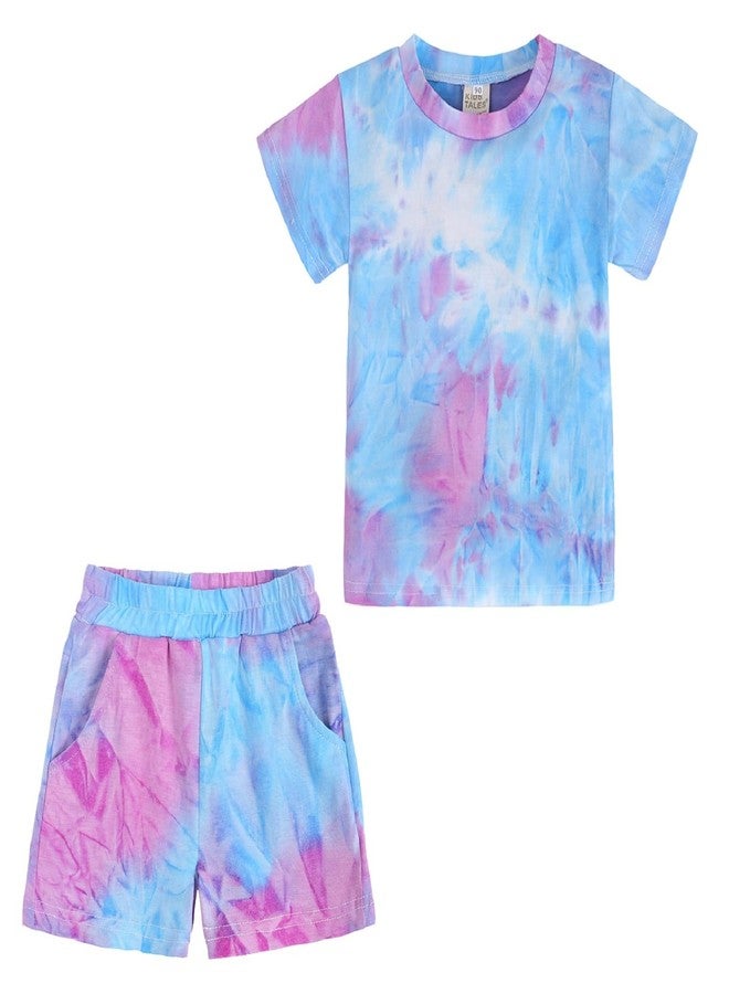 Jagrove Toddler Girls Summer 2 Piece Outfits Tie Dye T-Shirt and Shorts Set Little Kids Cotton Short Sleeve Tee & Short Pants - Image 1