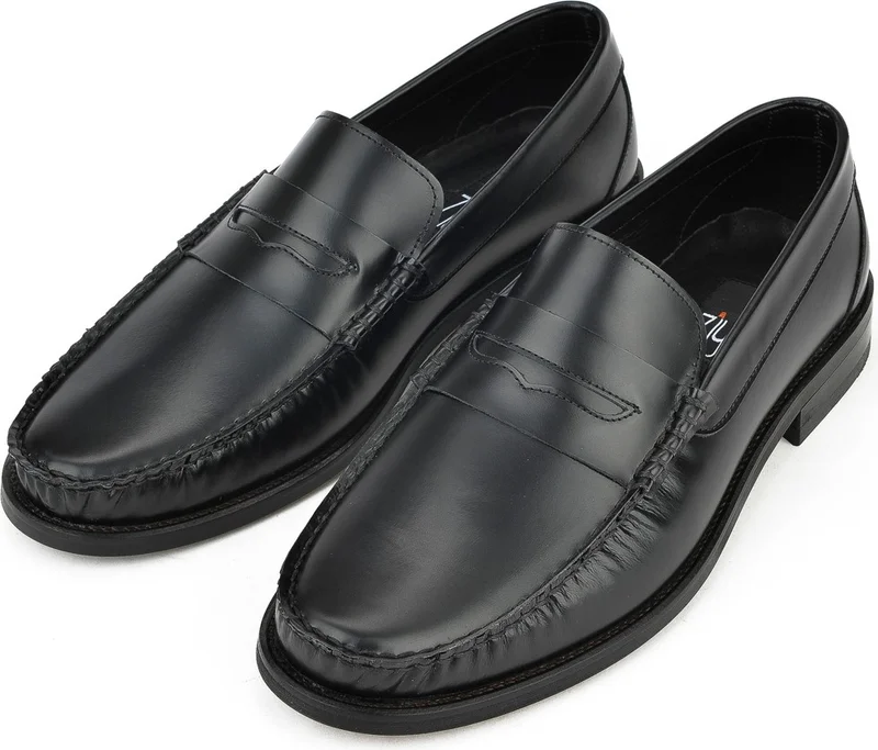 زيا , Men's Genuine Leather Classic Shoes 1331028Z2017 Black