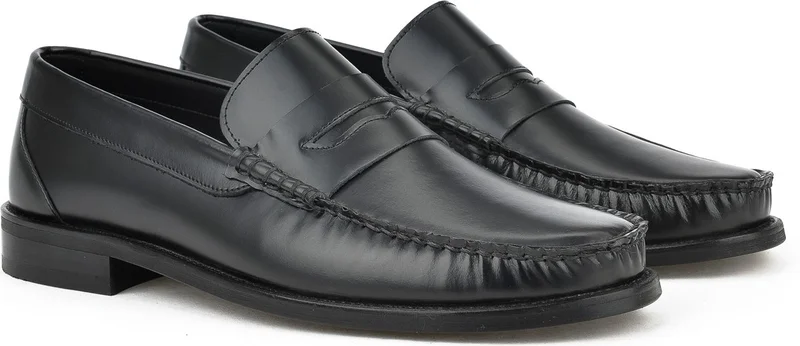 زيا , Men's Genuine Leather Classic Shoes 1331028Z2017 Black