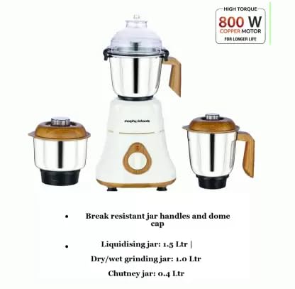 MORPHY RICHARDS Mixer Grinder Brut Xtra (640135) 800 WATT Black & Gold - Image 3