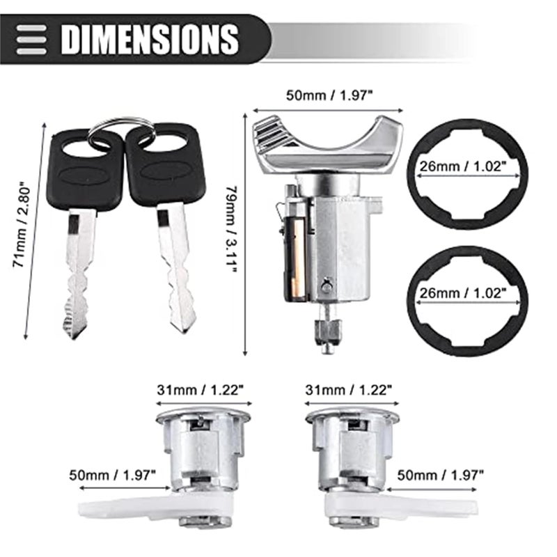 Yurefax Ignition Switch Lock Cylinder with Keys - Image 2