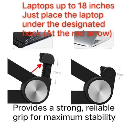 PHAPPY Portable Laptop Stand for Asus ROG Strix Scar 18 16 17 15 Strix G16 G18 G17 G15 15 16 17 18 inch Gaming Laptop.Laptop Stand for Desk,Made of Reinforced Nylon, 304 Stainless Steel and Silicone - Image 4