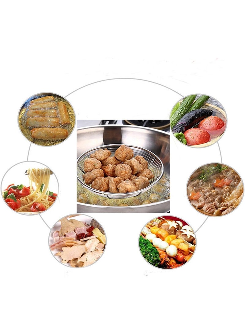 Multi-Use Kitchen Oil Strainer – Stainless Steel Frying Spoon with Wooden Handle Easy Drain Design-width: 14 cm - Image 5