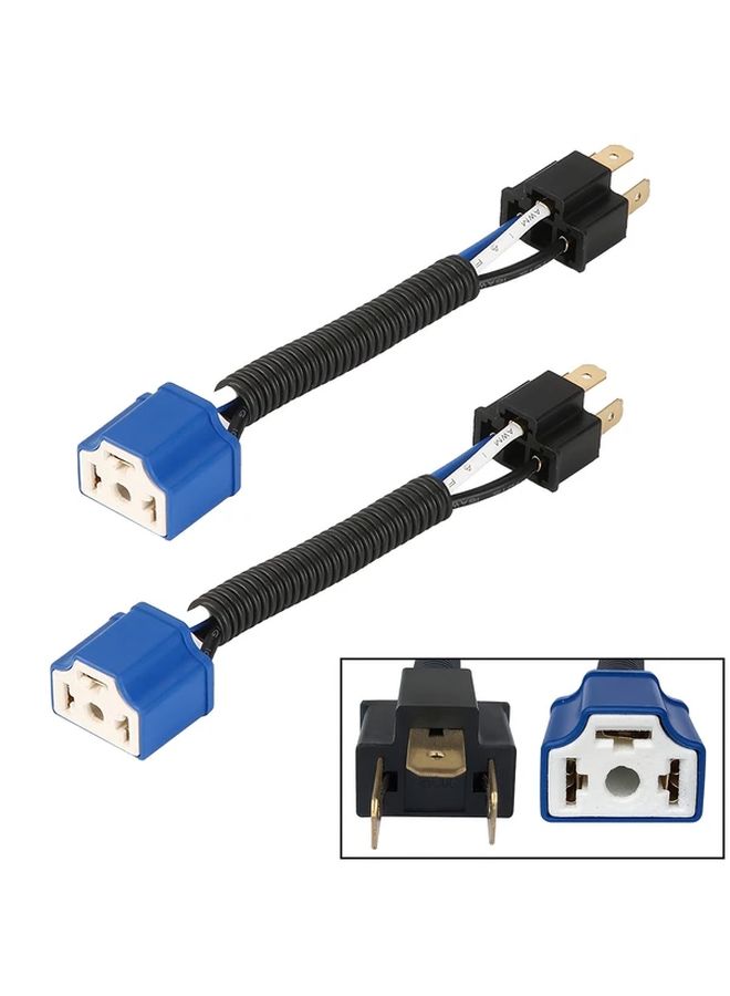 H4 Male Female Ceramic Wiring Harness Connector Plug And Play For Headlights - Image 1