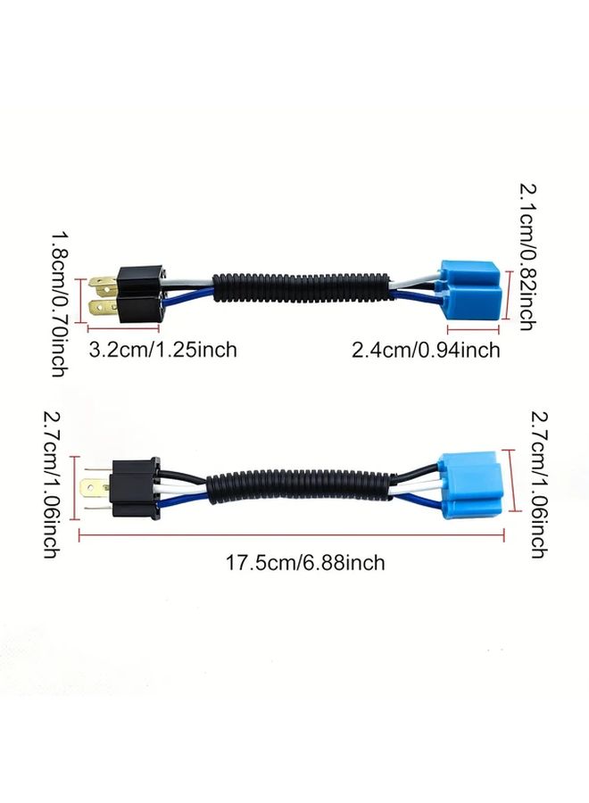 H4 Male Female Ceramic Wiring Harness Connector Plug And Play For Headlights - Image 2