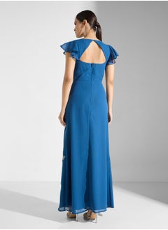Maya Embroidered Flutter Sleee Dress  - Image 2