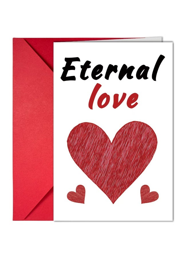 Beautiful blank greeting cards for Valentine's Day and daily use - "Eternal Love " cards, Valentine's Day cards, love cards, thank-you cards, anniversary cards, wedding cards, romantic cards, affectionate cards, suitable for wives, husbands, girlfriends, boyfriends - 7"x4.7" (18"x12cm) - Image 1