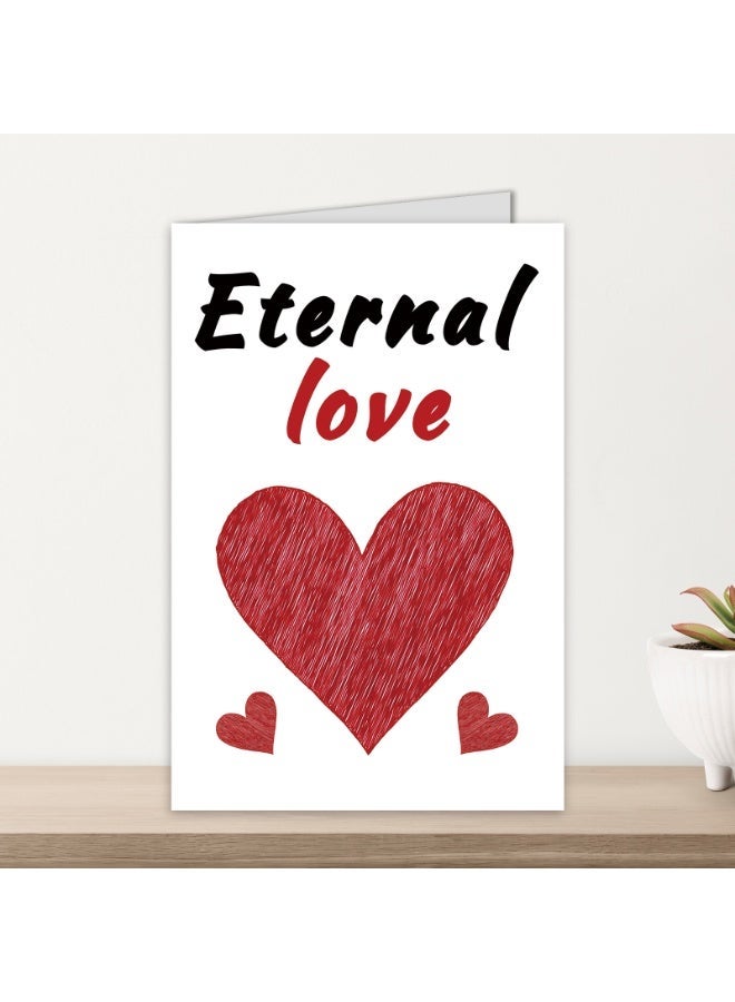Beautiful blank greeting cards for Valentine's Day and daily use - "Eternal Love " cards, Valentine's Day cards, love cards, thank-you cards, anniversary cards, wedding cards, romantic cards, affectionate cards, suitable for wives, husbands, girlfriends, boyfriends - 7"x4.7" (18"x12cm) - Image 2