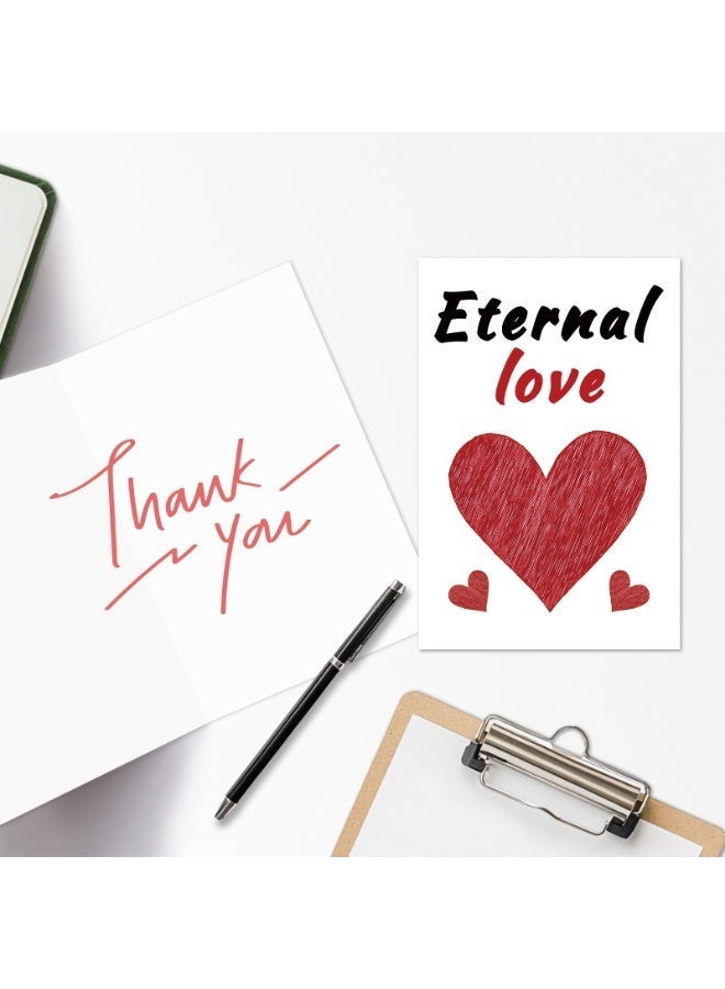 Beautiful blank greeting cards for Valentine's Day and daily use - "Eternal Love " cards, Valentine's Day cards, love cards, thank-you cards, anniversary cards, wedding cards, romantic cards, affectionate cards, suitable for wives, husbands, girlfriends, boyfriends - 7"x4.7" (18"x12cm) - Image 5