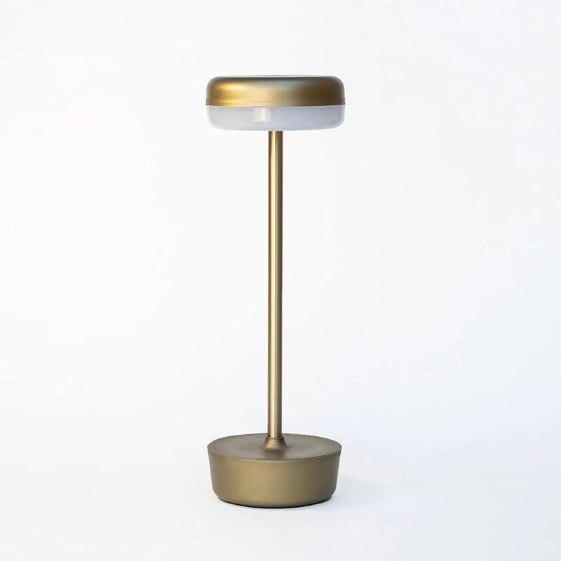 Gold 12 Inch Rechargeable Dimmable LED Table Lamp for Indoor Outdoor Desk Light - Image 1