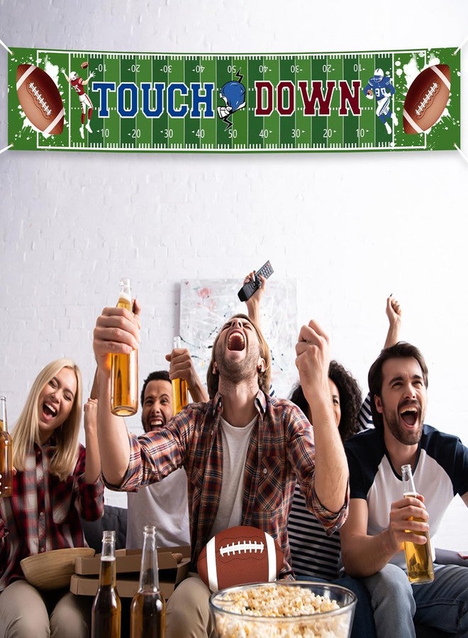 Hedeey TOUCHDOWN Football Yard Banner, Large Outdoor Football Party Decorations, Reusable Football's Field Banner for Game Day Birthday Tailgate SuperBowl Supplies, Size 118 x 20 Inch - Image 4