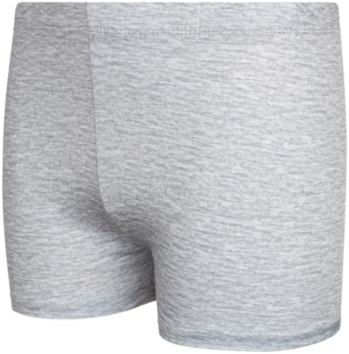 Rene Rofe Girls Athletic Shorts - 2 Pack Breathable Soft Stretch Girls Bike Shorts Four-Way Stretch Cheer Dance Sports Short, Size 10-12, Grey/Black - Image 3