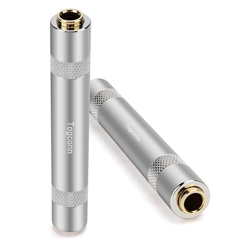 Togconn 1/4 Inch TRS/TS Female to Female Gold-Plated Coupler (2 Pack), 1/4" TRS Stereo and TS Mono Jack Adapter Joiner, 6.35mm Extension Gender Changer Converter Connectors for Amplifier Speaker Guitar Sound - Image 1