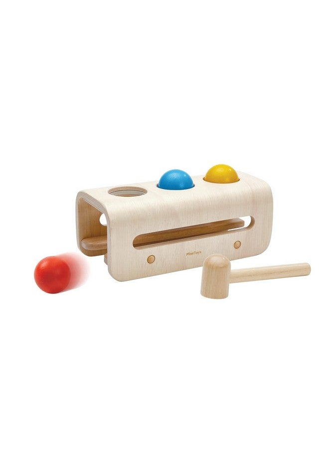 PlanToys Wooden Hammer Balls Pounding and Hammering Toy (5396) | Sustainably Made from Rubberwood and Non-Toxic Paints and Dyes - Image 1