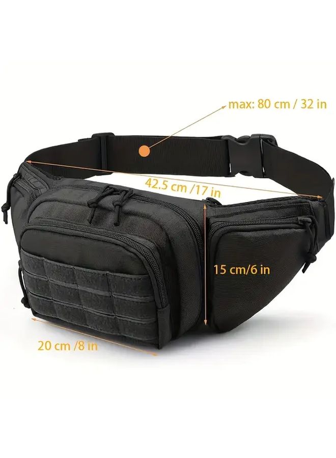 Khaki Outdoor Multifunctional Waist Bag Large Capacity Tactical Belt Pack - Image 5