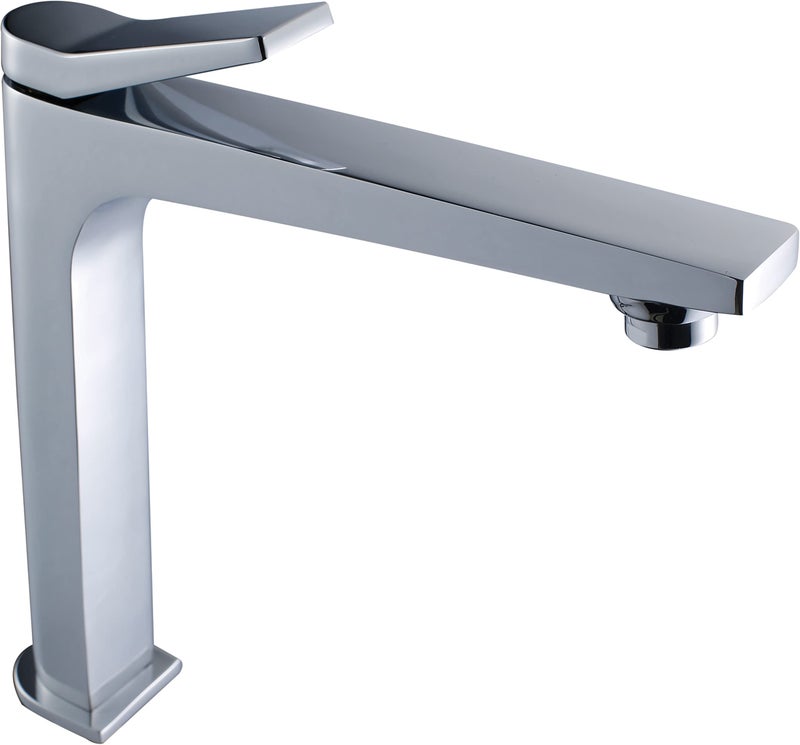 Hindware F410002CP Edge Pillar Tap - Tall | Long Spout | Cold Only | Wash Basin Tap | Brass with Premium Chrome Finish - Image 1