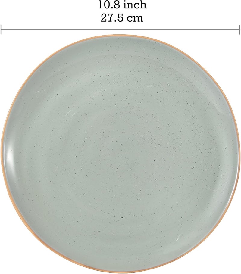 Bico Light Sage Green Dinner Plates Set Set of 4 Microwave and Dishwasher Safe for Main Course Steak Pasta - Image 2