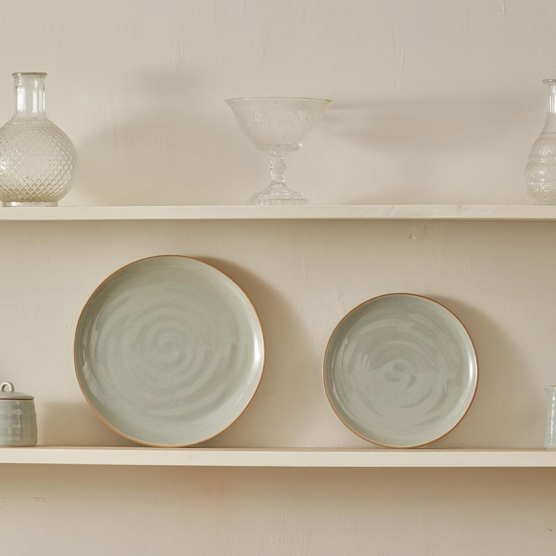 Bico Light Sage Green Dinner Plates Set Set of 4 Microwave and Dishwasher Safe for Main Course Steak Pasta - Image 5