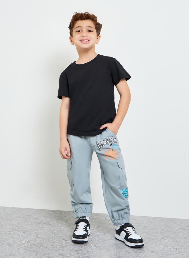 Styli Boys Graffiti Print Cargo Joggers - Image 2