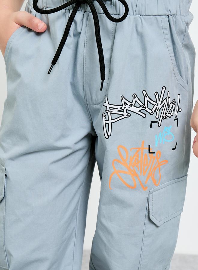 Styli Boys Graffiti Print Cargo Joggers - Image 4