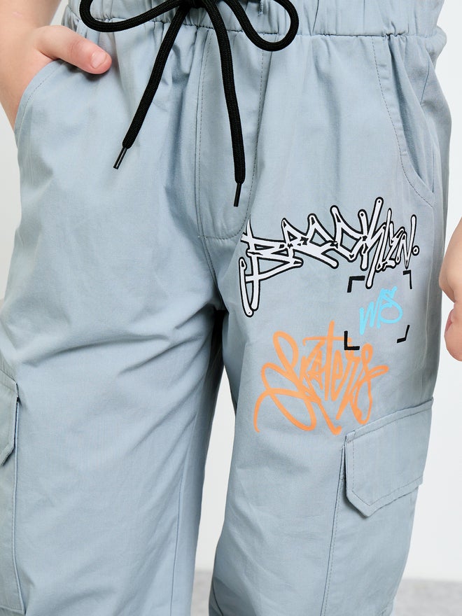 Styli Boys Graffiti Print Cargo Joggers - Image 3