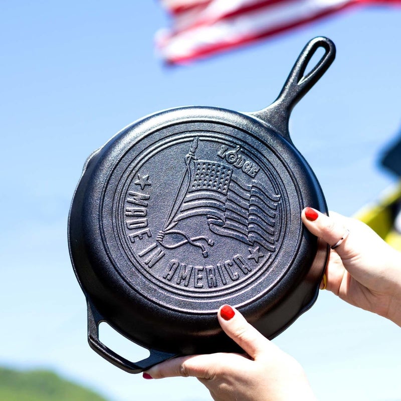 Lodge Cast Iron 10.25" Skillet with American Flag Design - Image 2