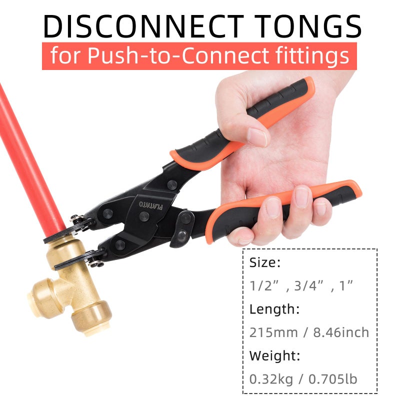 PLATATO Push to Connect Removal Tool Disconnect Tongs Tool for 1/2â€, 3/4â€, 1â€ Push in Fittings Plumbing Tools for Removal PEX PVC Copper Pipe - Image 2