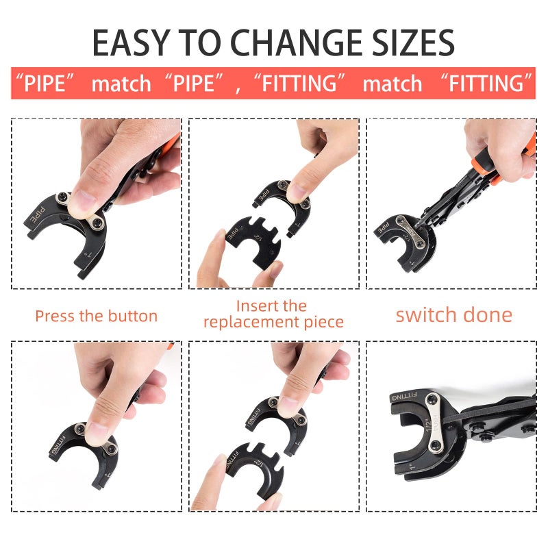 PLATATO Push to Connect Removal Tool Disconnect Tongs Tool for 1/2â€, 3/4â€, 1â€ Push in Fittings Plumbing Tools for Removal PEX PVC Copper Pipe - Image 3