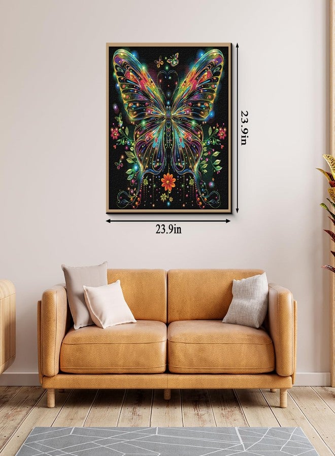 PPuzzling Butterfly Puzzles for Adults 1000 Pieces, Glowing Rainbow Wings Jigsaw Puzzles, Fantasy Floral Nature Puzzle - Image 4