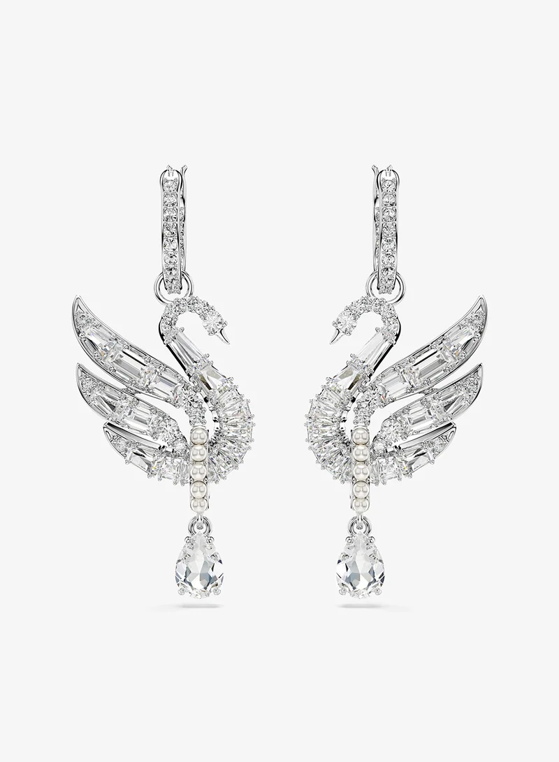 Swarovski  Swan Silver Earrings for Women | Best Price UAE