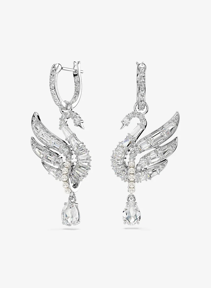 Swarovski  Swan Silver Earrings for Women | Best Price UAE