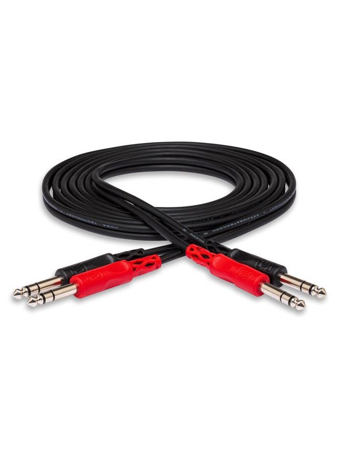HOSA CSS-202 Dual 1/4in TRS to Dual 1/4in TRS Stereo Interconnect Cable- 2m - Image 1