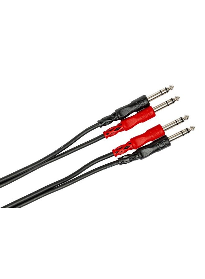 HOSA CSS-202 Dual 1/4in TRS to Dual 1/4in TRS Stereo Interconnect Cable- 2m - Image 2