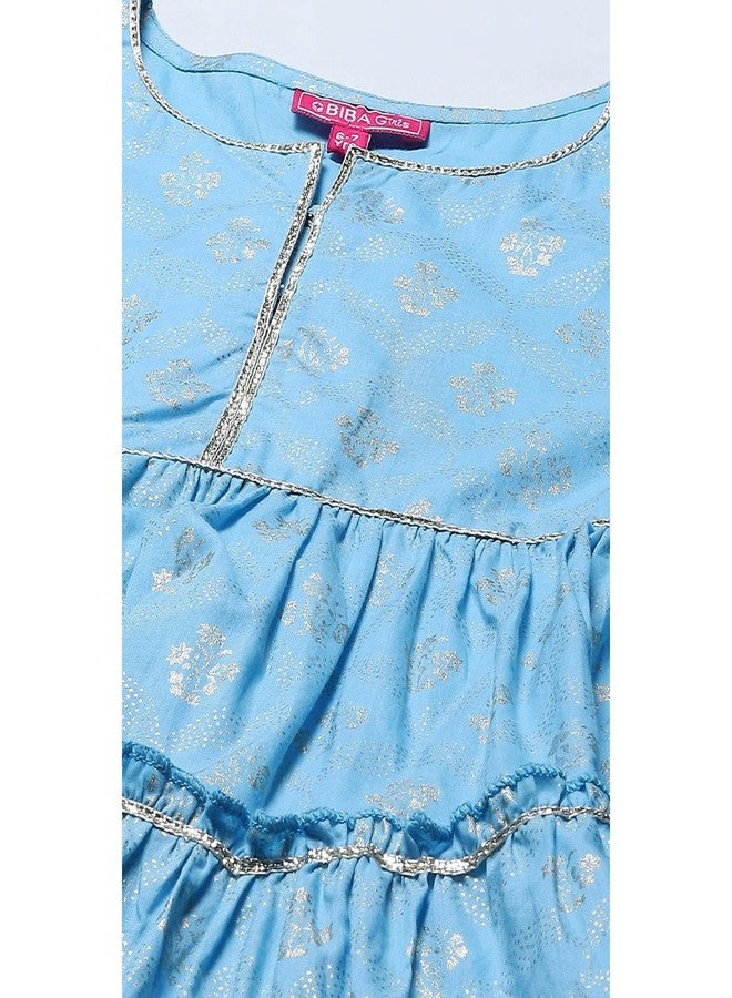 BIBA Girls PRINTED TIRED KID(KWBANARAS HYNMS5804_SKY BLUE_15) - Image 2