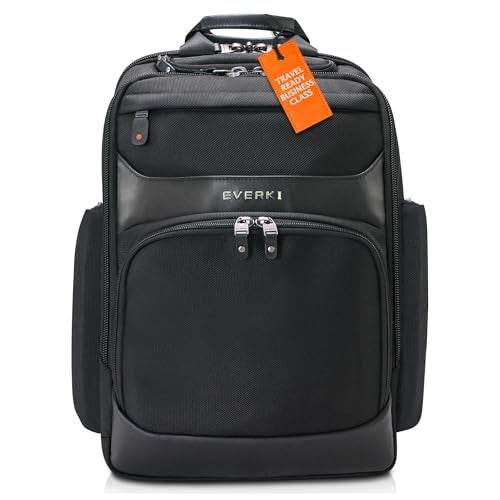 EVERKI Onyx Business Executive Laptop Backpack – Ballistic Nylon & Leather Office Bag, Durable bag with Multiple Pockets, 17.3" Compartment, Padded Electronics Pocket, 36L Capacity, (EKP132S17) Black - Image 1
