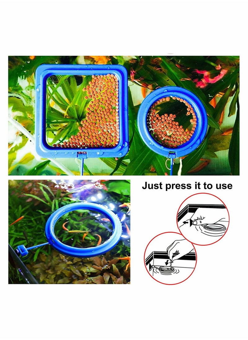 Fish Feeding Ring 2 Pcs Fish Safe Floating Food Feeder Circle Blue, with Suction Cup Easy to Install Aquarium, Fish Turtle Tank Accessories(Square+Circle) - pzsku/Z14F7C411F123B27F2F3EZ/45/_/1717030959/490ed204-b018-4d68-bb5a-65fe2de22a57