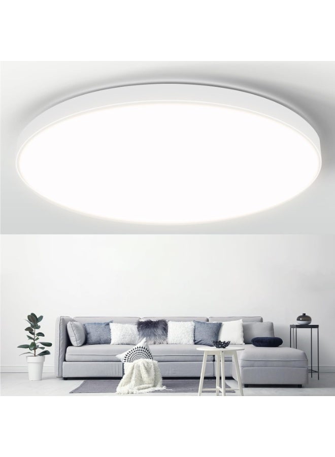 DUNISO Modern LED Ceiling Light, 3 Color Selectable Kitchen Light, Edge-Lit Flush Mount Ceiling Light Fixture for Kitchen, Bedroom, Laundry and Closet Room, White - Image 1