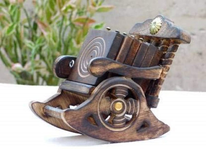 Craftland Wooden Antique Miniature Chair Shape Tea,Coffee,Drink hot/Cold Coaster Set with 6 Coaster for Kitchen/Dining Table/Office/Restaurant. - Image 4