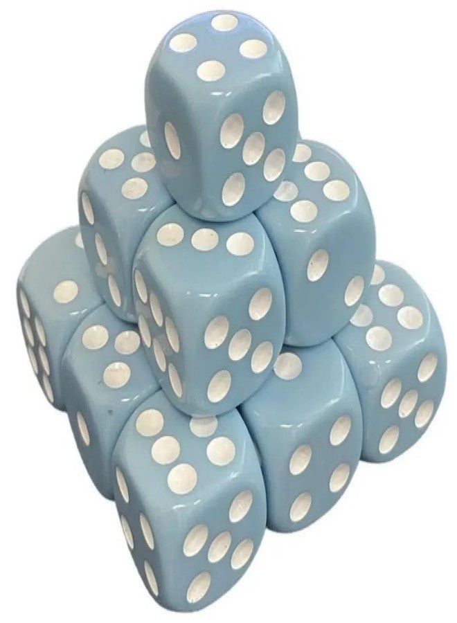 Prescent Professional Gaming Dice Set, Gray Blue with White Dots, 16mm Standard Size for Board Games and Tabletop Gaming (Pack of 10) - Image 2