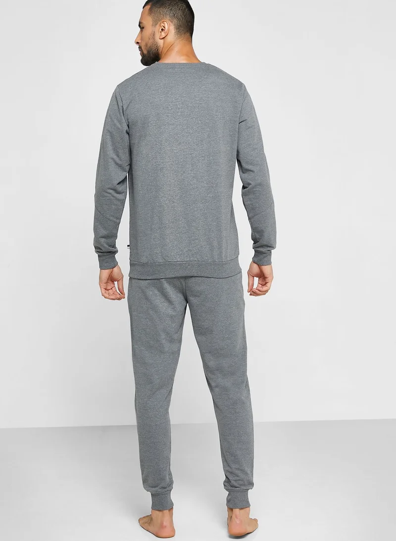 U.S. Polo Assn. Logo Printed Sweatshirt And Sweatpants Set