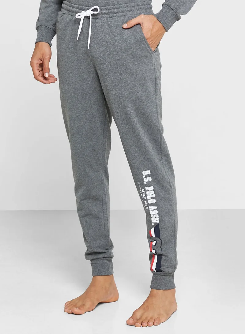 U.S. Polo Assn. Logo Printed Sweatshirt And Sweatpants Set