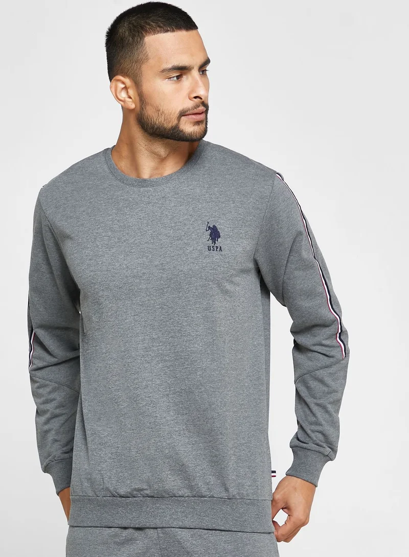 U.S. Polo Assn. Logo Printed Sweatshirt And Sweatpants Set