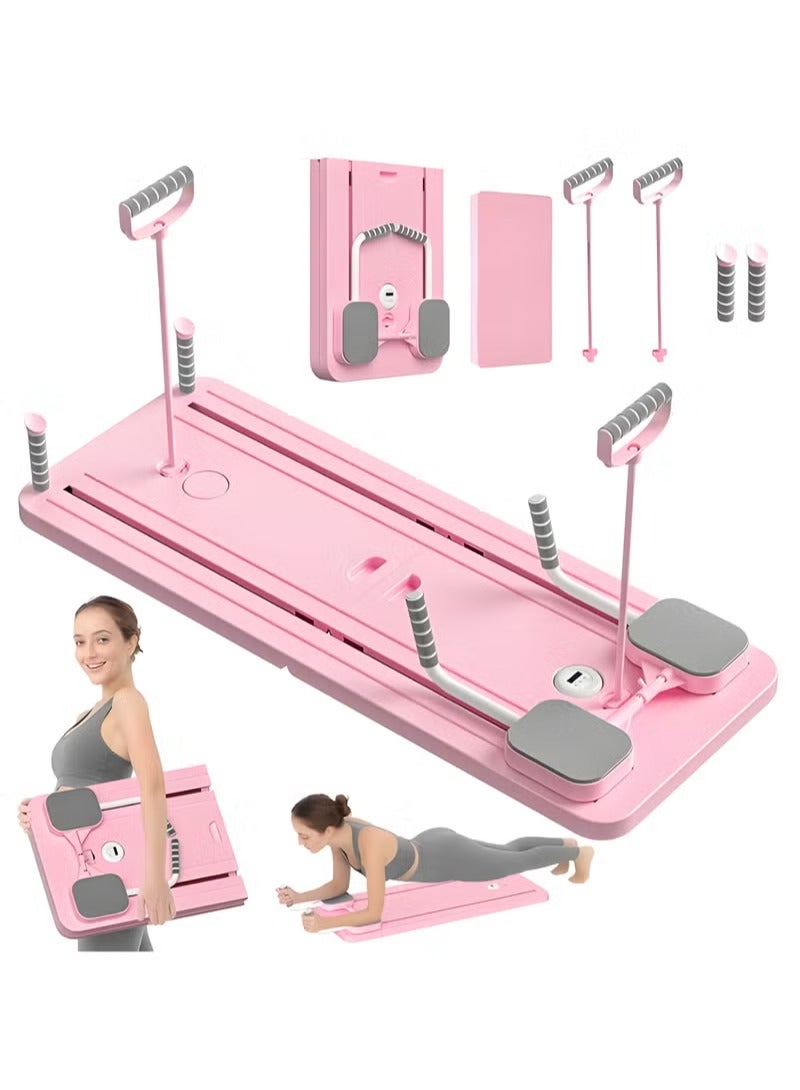 Pilates Board - Pilates Reformer Set, Multi-Purpose Foldable Pilates Reformer Board for Home,4-in-1 multi-functional fitness board